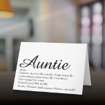 World's Best Ever Aunt Auntie Definition Script Card<br><div class="desc">Personalize for your special,  favorite Aunt or Auntie to create a unique gift. A perfect way to show her how amazing she is every day. Designed by Thisisnotme©</div>