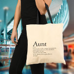 World's Best Ever Aunt Definition Tote Bag<br><div class="desc">Personalize for your Aunt or Auntie to create a unique gift. A perfect way to show her how amazing she is every day. Designed by Thisisnotme©</div>