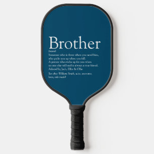 World's Best Ever Brother Definition Fun Blue Pickleball Paddle