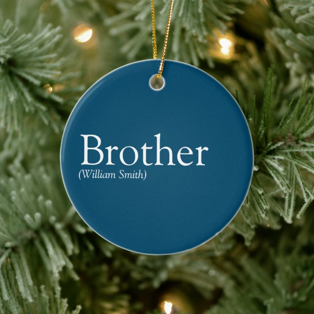 World's Best Ever Brother Definition Modern Blue Ceramic Ornament (Tree)