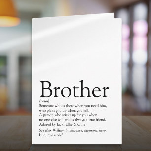 World's Best Ever Brother Definition Modern Fun Card