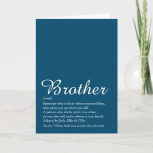 World's Best Ever Brother Definition Script Blue Card