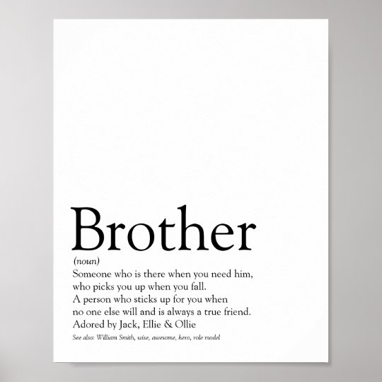 World's Best Ever Brother, Hermano Definition Poster