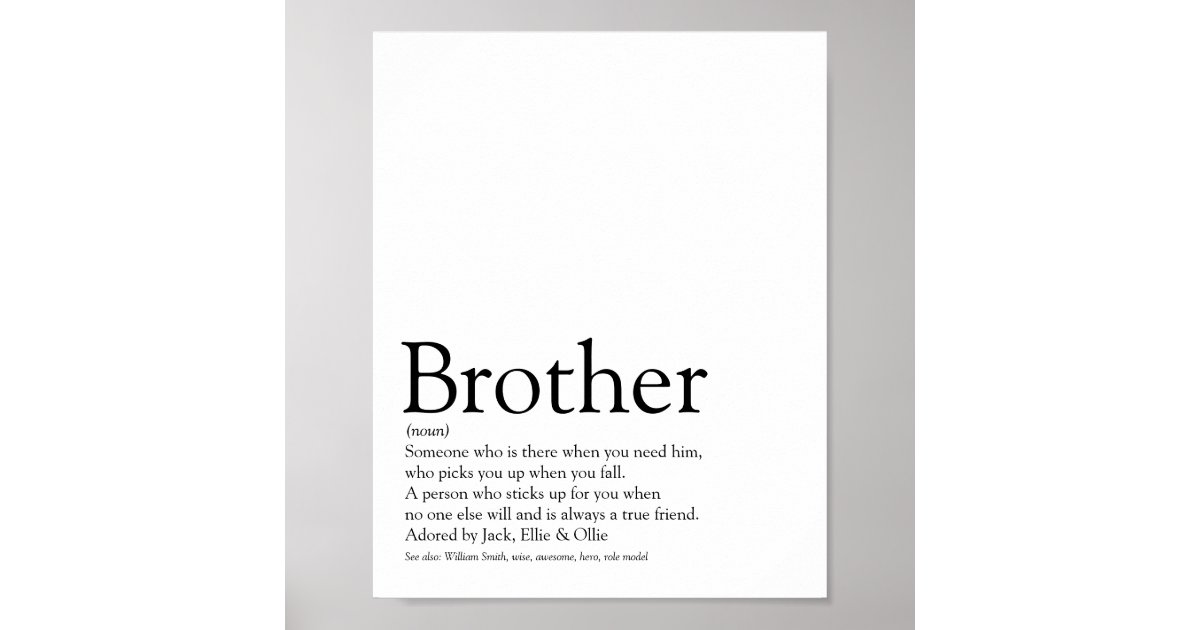 World's Best Ever Brother, Hermano Definition Poster