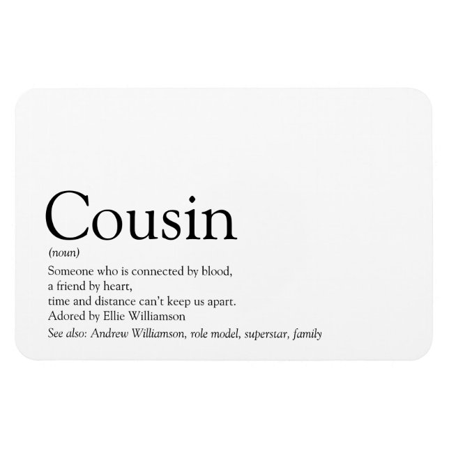 World's Best Ever Cousin Definition Magnet (Horizontal)
