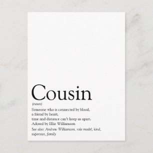 World's Best Ever Cousin Definition Postcard