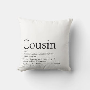World's Best Ever Cousin Definition Throw Pillow