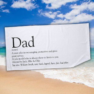 World's Best Ever Dad Daddy Father Definition Beach Towel