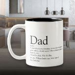 World's Best Ever Dad Daddy Father Definition Fun Two-Tone Coffee Mug<br><div class="desc">Personalise for your special dad,  daddy or father to create a unique gift for Father's day,  birthdays,  Christmas or any day you want to show how much he means to you. A perfect way to show him how amazing he is every day. Designed by Thisisnotme©</div>