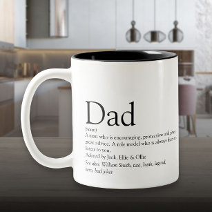 World's Best Ever Dad Daddy Father Definition Fun Two-Tone Coffee Mug