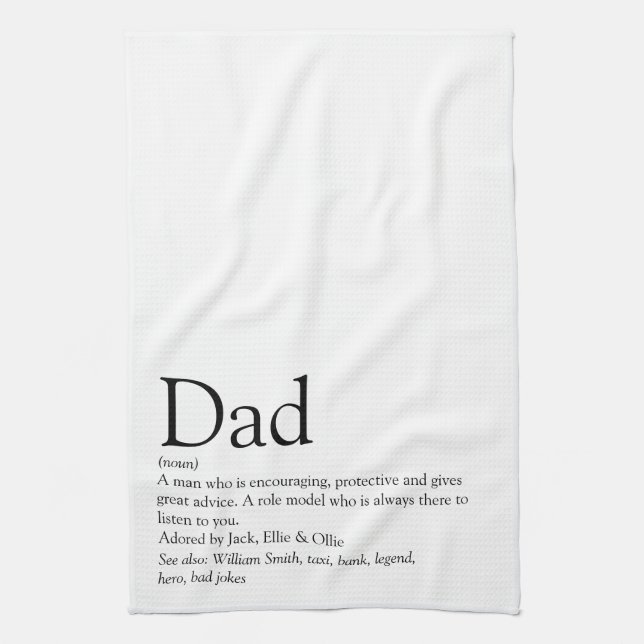 World's Best Ever Dad, Daddy, Father Definition Kitchen Towel (Vertical)