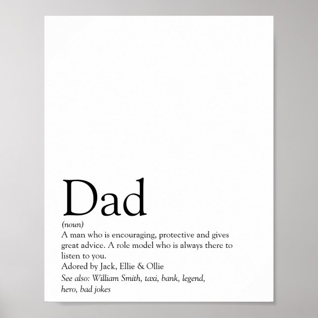 World's Best Ever Dad, Daddy, Father Definition Poster (Front)