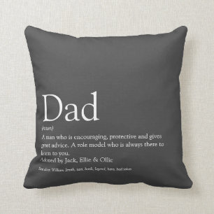 World's Best Ever Dad, Daddy, Father Definition Throw Pillow