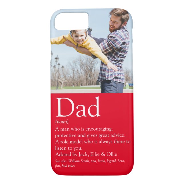 World's Best Ever Dad Definition Fun Photo Red Case-Mate iPhone Case (Back)