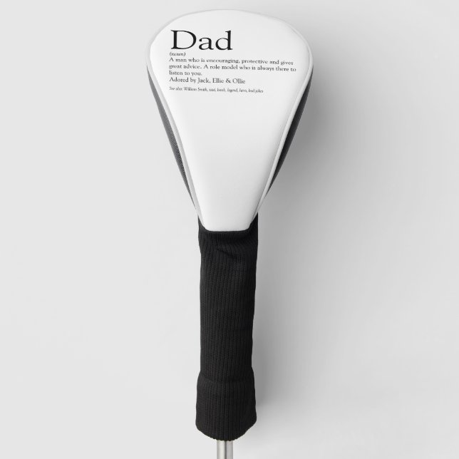 World's Best Ever Dad Father Daddy Definition Fun Golf Head Cover (Front)