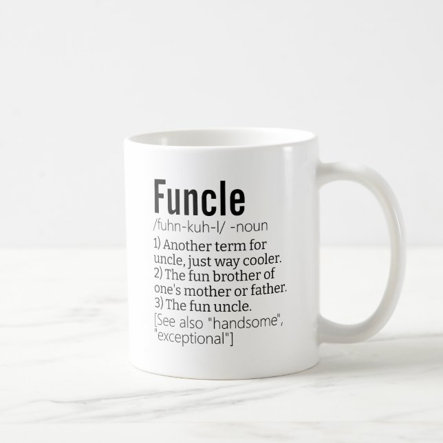 World's Best Ever Funcle, Uncle Modern Definition Coffee Mug (Right)