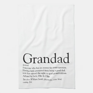 Worlds Best Ever Grandpa, Grandad, Papa Definition Kitchen Towel