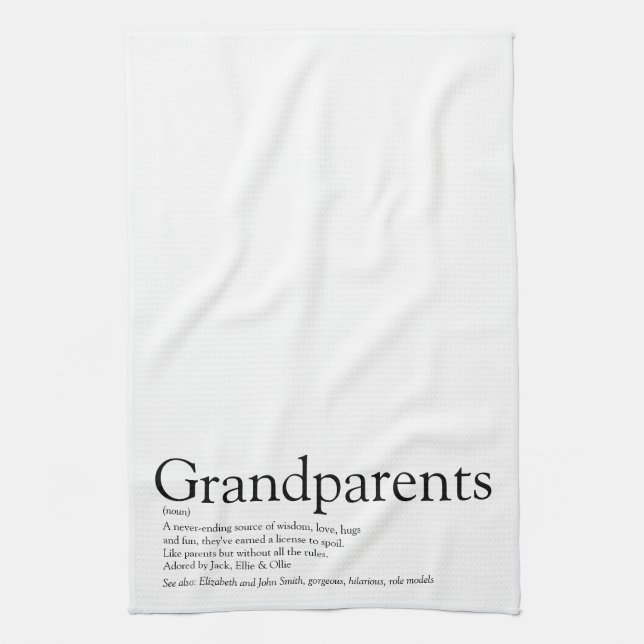 World's Best Ever Grandparents Definition Kitchen Towel (Vertical)