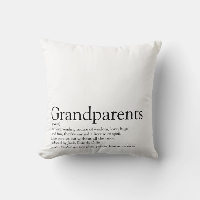 World's Best Ever Grandparents Definition Photo Throw Pillow (Front)