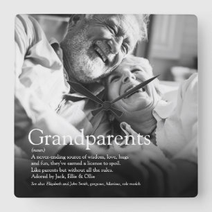World's Best Ever Grandparents Definition Square Wall Clock