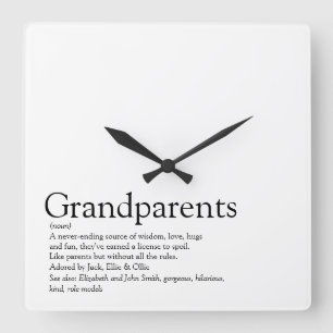 World's Best Ever Grandparents Definition Square Wall Clock