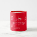 World's Best Ever Husband Definition Red Two-Tone Coffee Mug<br><div class="desc">Personalise for your special husband to create a unique gift for birthdays,  anniversaries,  weddings,  Christmas or any day you want to show how much he means to you. A perfect way to show him how amazing he is every day. Designed by Thisisnotme©</div>