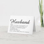 World's Best Ever Husband Definition Script Card<br><div class="desc">Personalise for your special husband to create a unique gift for birthdays,  anniversaries,  weddings,  Christmas or any day you want to show how much he means to you. A perfect way to show him how amazing he is every day. Designed by Thisisnotme©</div>