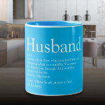 World's Best Ever Husband Definition Sky Blue Two-Tone Coffee Mug<br><div class="desc">Personalise for your special husband to create a unique gift for birthdays,  anniversaries,  weddings,  Christmas or any day you want to show how much he means to you. A perfect way to show him how amazing he is every day. Designed by Thisisnotme©</div>