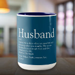 World's Best Ever Husband Definition Two-Tone Coffee Mug<br><div class="desc">Personalize for your special husband to create a unique gift for birthdays, anniversaries, weddings, Christmas or any day you want to show how much he means to you. A perfect way to show him how amazing he is every day. You can even customize the background to their favourite colour. Designed...</div>