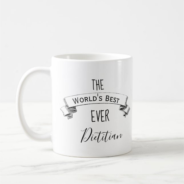 Worlds' Best Ever Personalised Dietician Coffee Mug (Left)