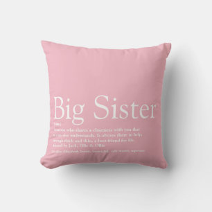 World's Best Ever Sister Definition Girly Pink Throw Pillow