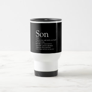 World's Best Ever Son Definition Black and White Travel Mug