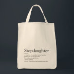 World's Best Ever Stepdaughter Definition Tote Bag<br><div class="desc">Personalise for your special stepdaughter or hijastra to create a unique gift. A perfect way to show her how amazing she is every day. Designed by Thisisnotme©</div>