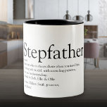 World's Best Ever Stepfather, Stepdad Definition Two-Tone Coffee Mug<br><div class="desc">Personalise for your special stepfather,  stepdad,  or daddy to create a unique gift for Father's day,  birthdays,  Christmas or any day you want to show how much he means to you. A perfect way to show him how amazing he is every day. Designed by Thisisnotme©</div>