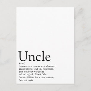 World's Best Ever Uncle, Funcle Definition Postcard