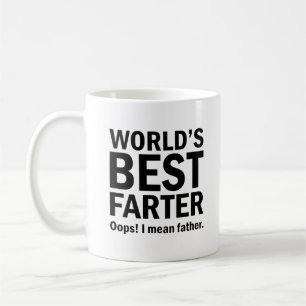 World's Best Farter    Funny Quote with Black Text Coffee Mug