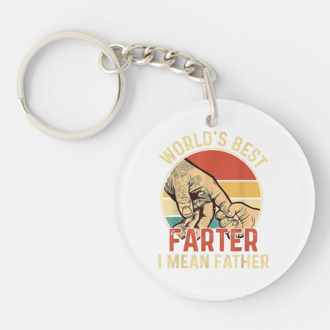 World's Best Farter I Mean Father Day Dad Day Gift Keychain (Front)