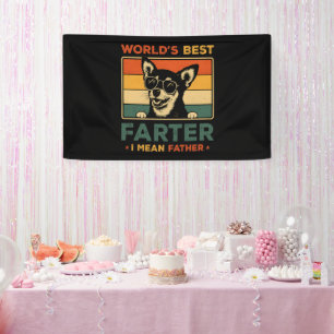 World's Best Farter I Mean Father Funny Dad Dog Banner