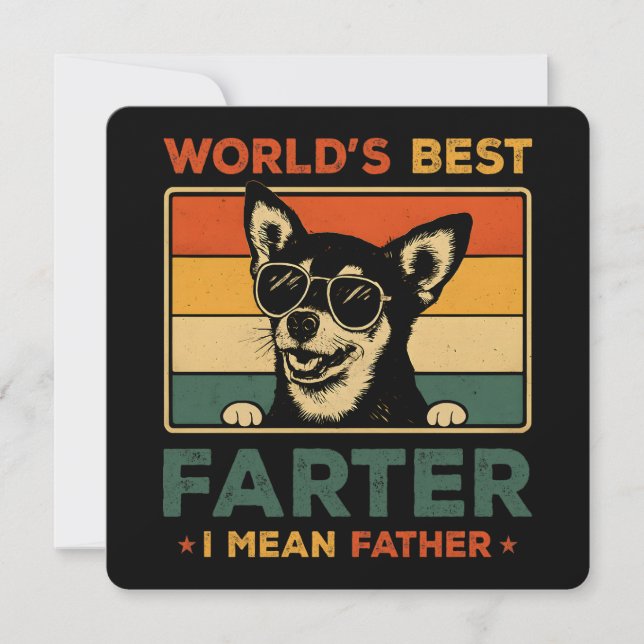 World's Best Farter I Mean Father Funny Dad Dog Invitation (Front)
