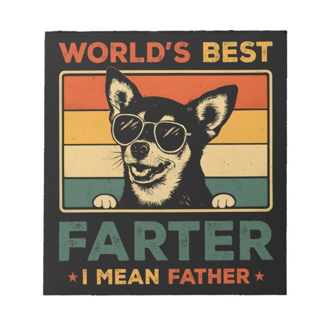 World's Best Farter I Mean Father Funny Dad Dog Notepad (Front)
