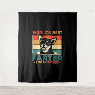 World's Best Farter I Mean Father Funny Dad Dog Tapestry