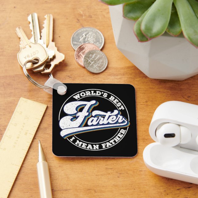 World's Best Farter I Mean Father Sayings Keychain (Desk)