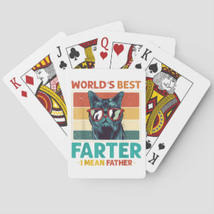 Worlds Best Farter I Mean Father t shirt Best Cat Playing Cards