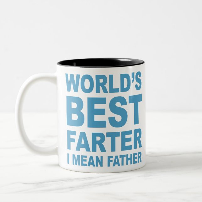 Worlds best farter I mean father Two-Tone Coffee Mug (Left)