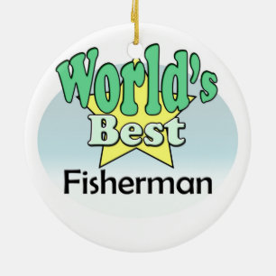 World's best Fisherman Ceramic Ornament