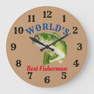 World's Best Fisherman Large Clock