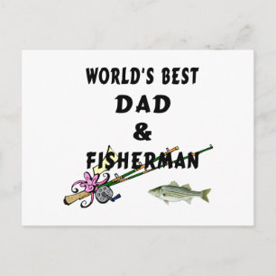 Worlds Best Fishing Dad Postcard