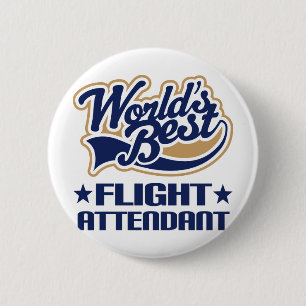 Worlds Best Flight Attendant 2 Inch Round Button
