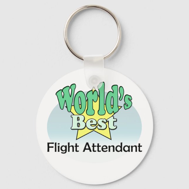 World's Best Flight Attendant Keychain (Front)