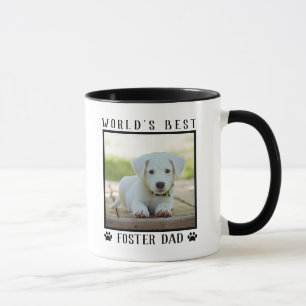 World's Best Foster Dad Paw Prints Pet Photo Frame Mug